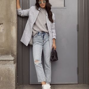 Tayshia herringbone open front coat